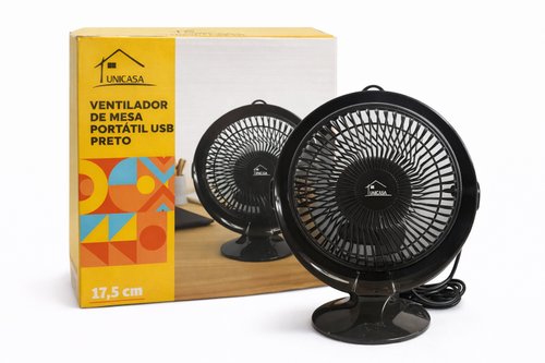 Ventilador De Mesa Portátil USB Silencioso Compacto - Sortida